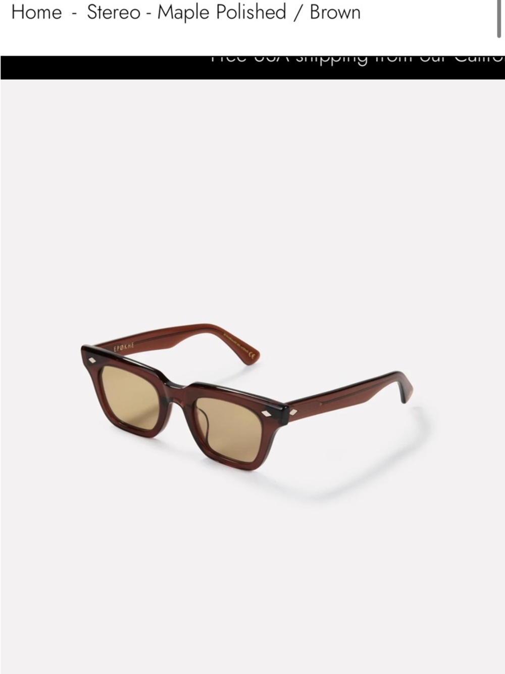 Epokhe Maple Polished Brown Square Sunglasses